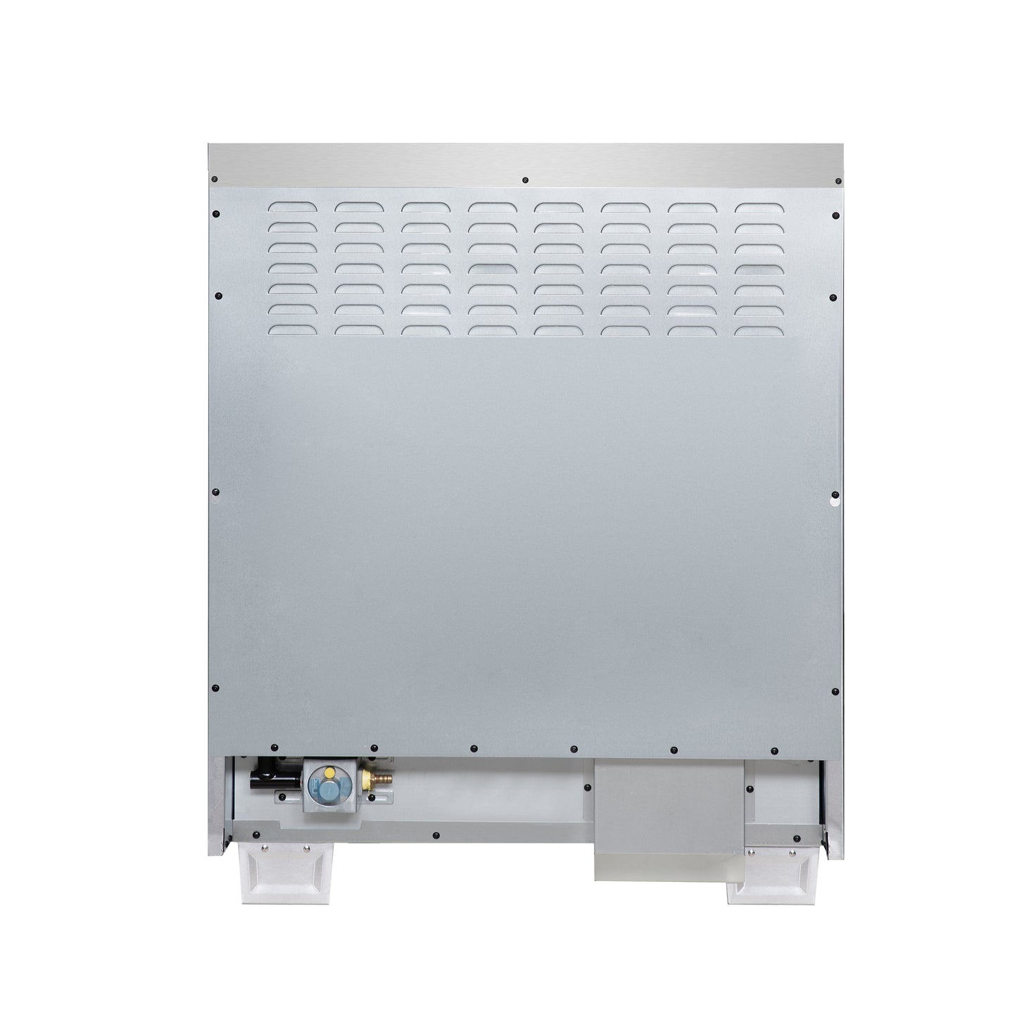 Forno Capriasca 30-Inch Freestanding French Door Dual Fuel Range in White with Antique Brass Accessories, 5 Burners, True Convection Oven