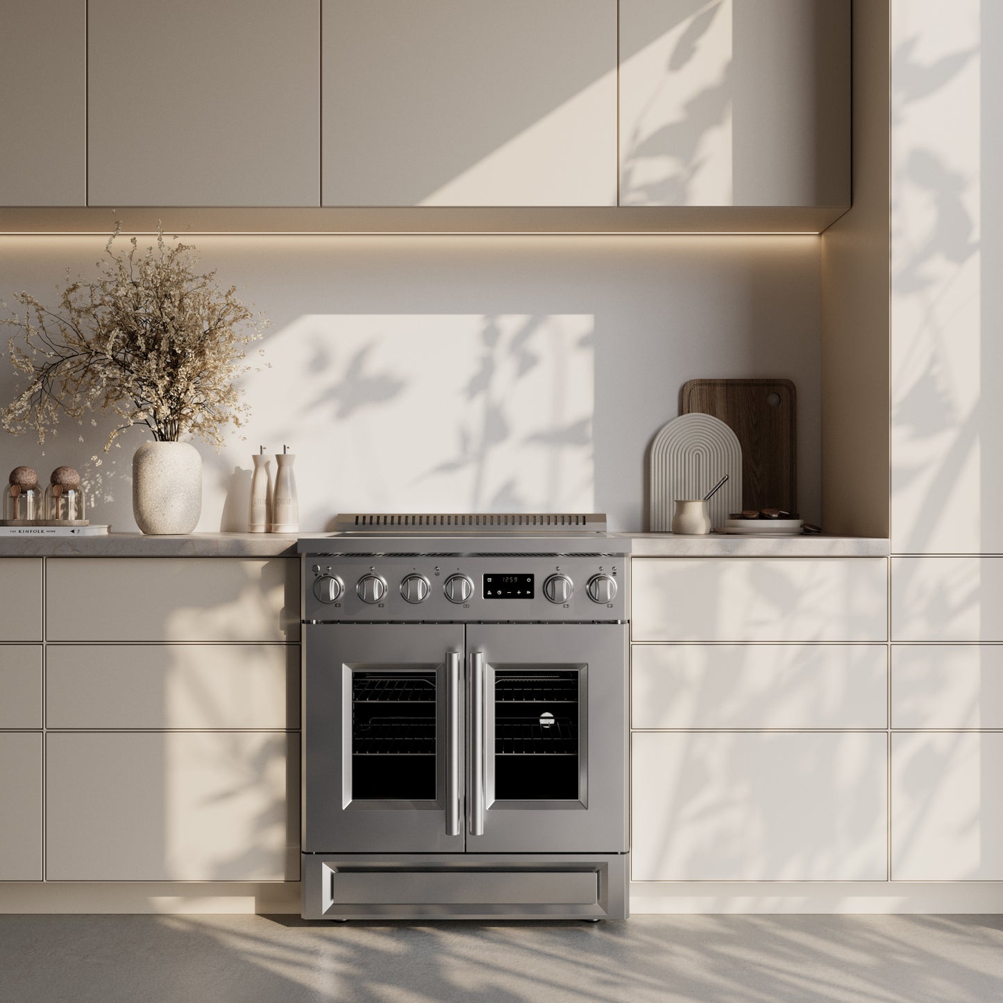 Forno Torino 30 Inch French Door Induction Range with Air Fryer and True Convection Oven