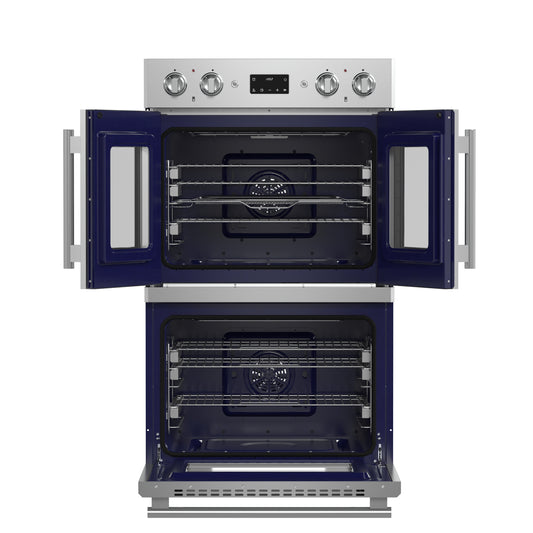 Forno Gallico 30-Inch Electric French Door Double Oven, Stainless Steel, Convection Cooking, Touch Control Panel, Self-Cleaning Function