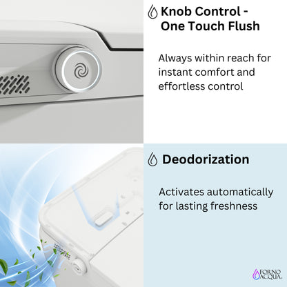 FORNO ACQUA Luxurious Smart Toilet. Includes Auto Flush, Auto Lid, Powerful Flush, sleek tankless design Ideal for Powder Rooms.