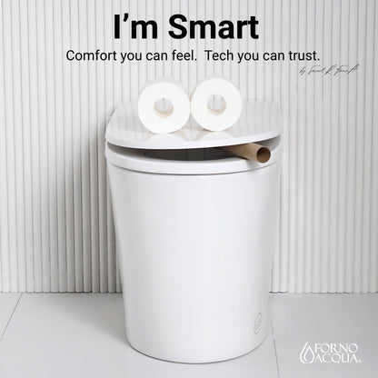 FORNO ACQUA Luxurious Smart Toilet. Includes Auto Flush, Powerful Flush, sleek tankless design Ideal for Powder Rooms.