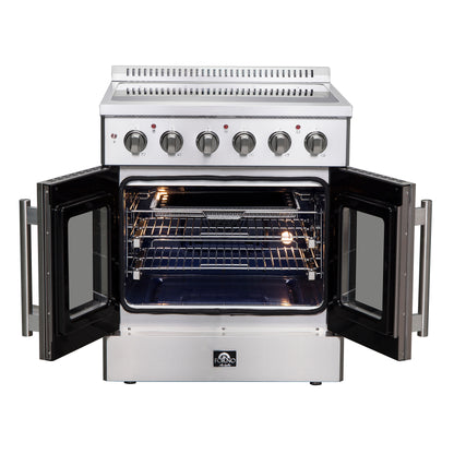 Forno Galiano 30-Inch Freestanding French Door Electric Range, True Convection, Energy Efficient