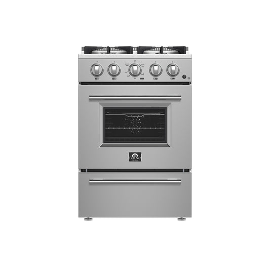 Forno Breno 24-Inch Freestanding Gas Range, Compact Design, Energy Efficient