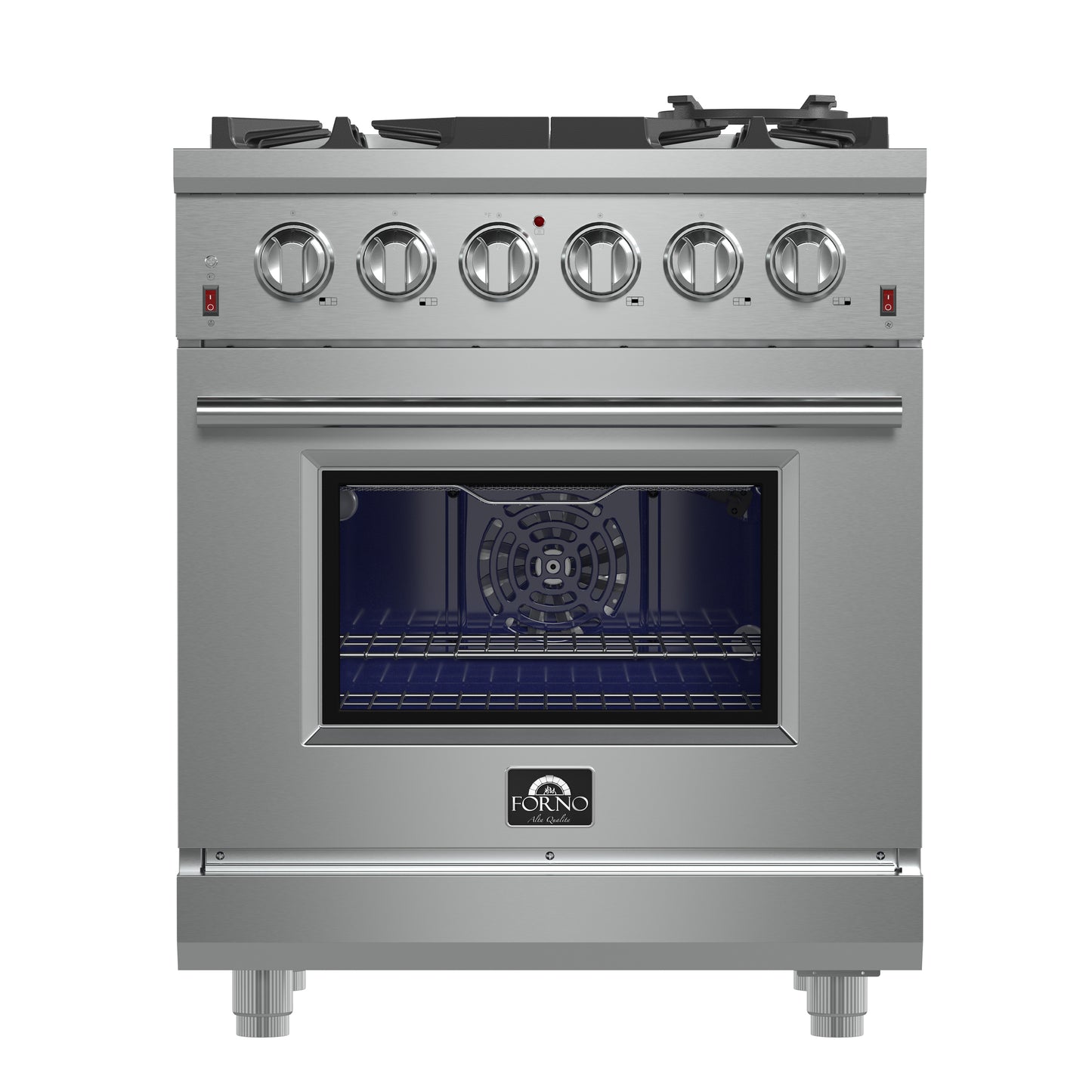 Forno Massimo 30-Inch Freestanding Gas Range, 5 Burners, True Convection Oven