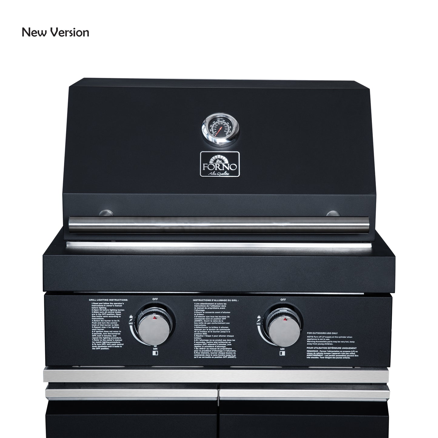 Forno All’Aperto 99,600 BTU Outdoor Kitchen, 5 Burners, Infrared Burners, Side Burner, Black Sintered Stone Countertops, Gas Pizza Oven, Sink Module, Bar & Beverage Center