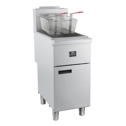 Forno Commerciale Propane Gas Deep Fryer, 4 Burners 120,000 BTU, 50 lbs Oil Capacity, Millivolt Control