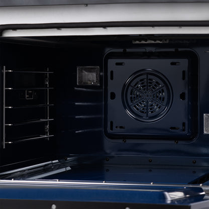 Forno Capriasca 48 Inch Freestanding French Door Dual Fuel Range in Black with Antique Brass Accessories, 8 Burners, True Convection Oven