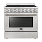 Forno Paolo 36 Inch Freestanding Electric Range, Stainless Steel, 5.44 cu.ft, True Convection Oven, Energy Efficient
