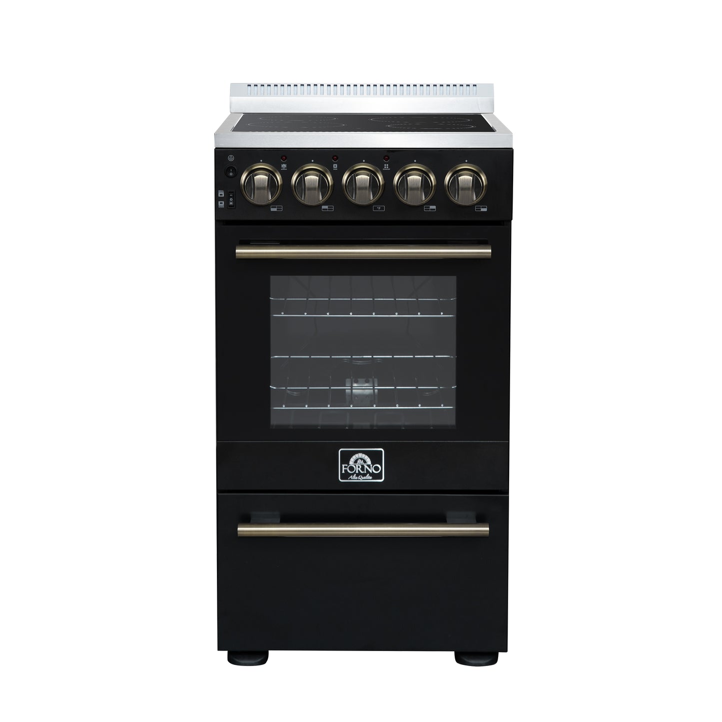 Forno Pallerano 20 Inch Freestanding Electric Range in Black, Canada Version, Plug and Cord Included