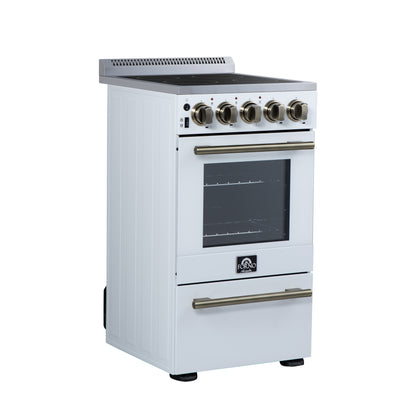 Forno Pallerano 20 Inch Freestanding Electric Range in White, Canada Version, Plug and Cord Included
