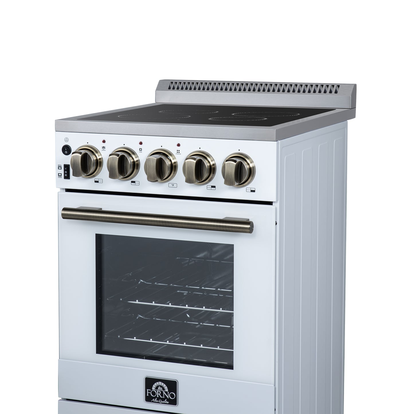 Forno Pallerano 20 Inch Freestanding Electric Range in White, Canada Version, Plug and Cord Included