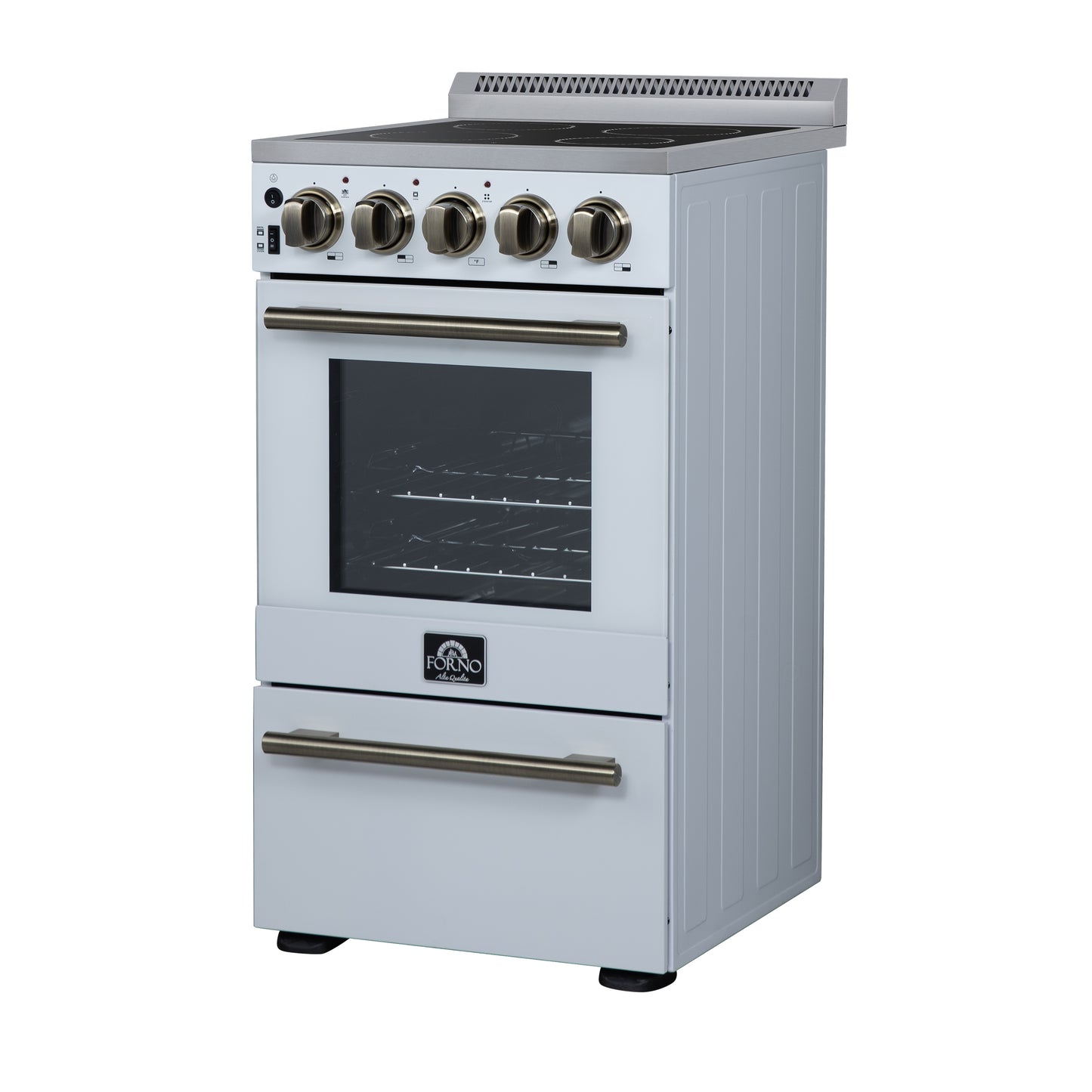 Forno Pallerano 20 Inch Freestanding Electric Range in White, Canada Version, Plug and Cord Included