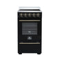 Forno Pallerano 20 Inch Freestanding Electric Range in Black with Antique Brass, Compact Design