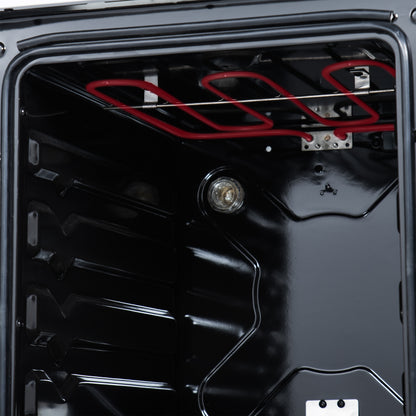 Forno Pallerano 20 Inch Freestanding Electric Range in White with Antique Brass, Compact Design