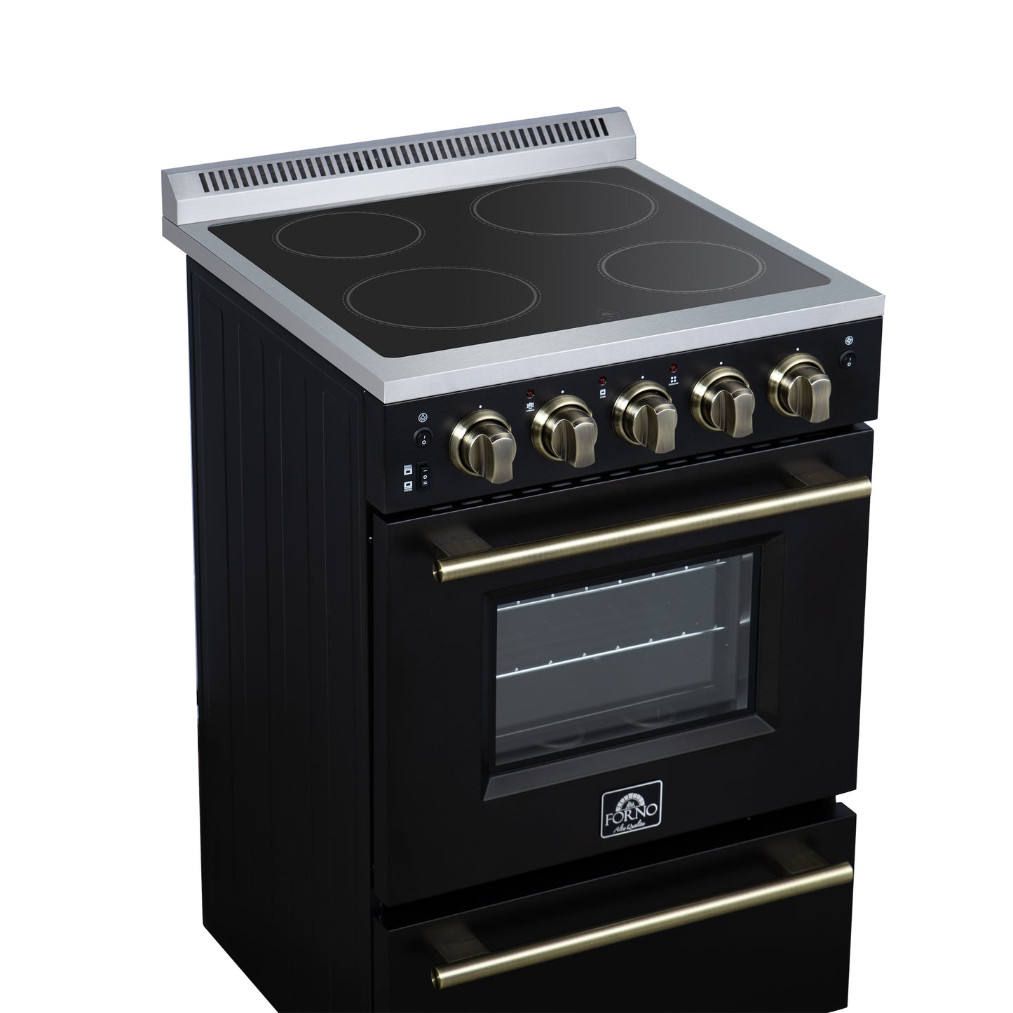 Forno Loiano 24 Inch Freestanding Electric Range in Black