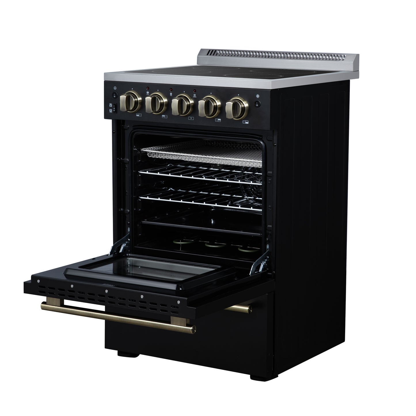 Forno Loiano 24 Inch Freestanding Electric Range in Black