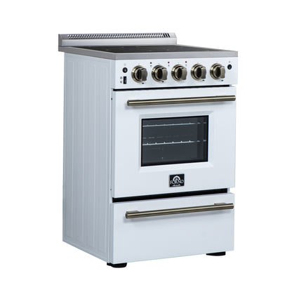 Forno Loiano 24 Inch Freestanding Electric Range in White
