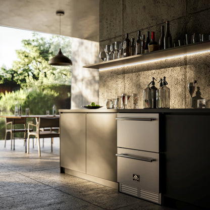 Forno Cosenza 24" Built-In Indoor/Outdoor Drawer Freezer with Ice Maker, 4.69 cu.ft.