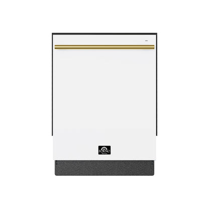 Forno Romano Espresso 24-Inch Built-In Dishwasher, White Finish, Stainless Steel Tub, 49 dBA, Energy Star Certified