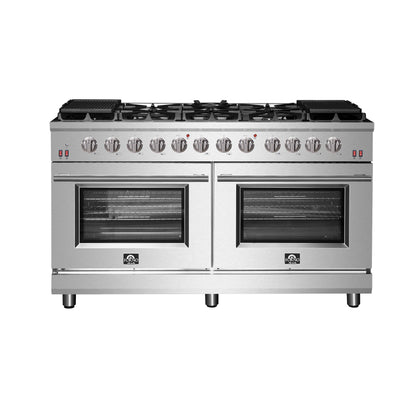 Forno Massimo 60-Inch Freestanding Gas Range, 10 Burners, True Convection Oven
