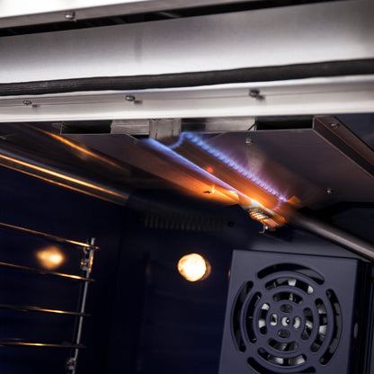 Forno Massimo 48-Inch Freestanding French Door Gas Range, 8 Burners, Convection Oven, Energy Efficient