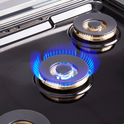 Forno Capriasca 30-Inch Freestanding French Door Gas Range, 4 Burners, Convection Oven, Energy Efficient