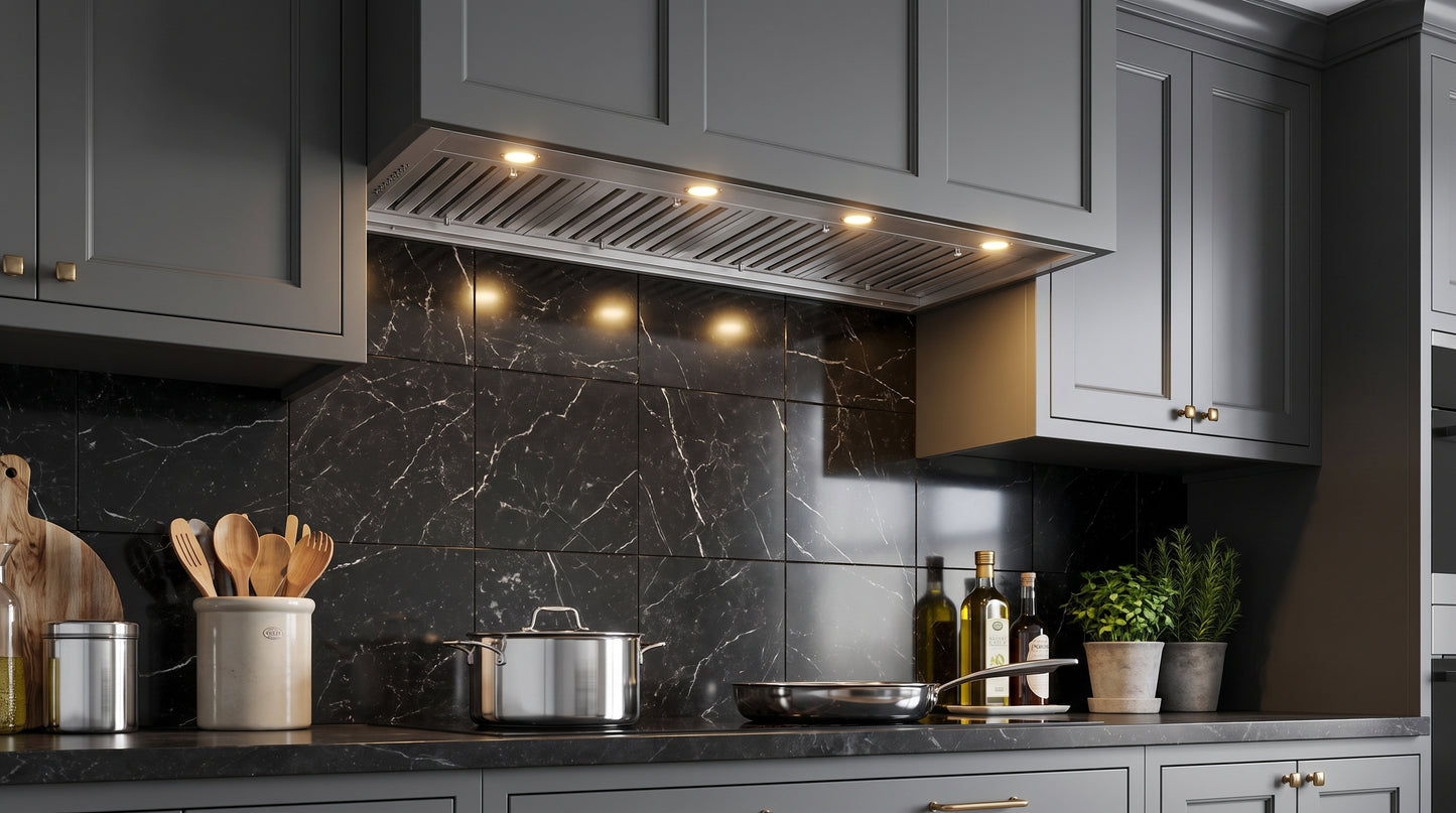 Forno Frassanito 60-Inch Recessed Range Hood, Stainless Steel Baffle Filters, LED Lighting