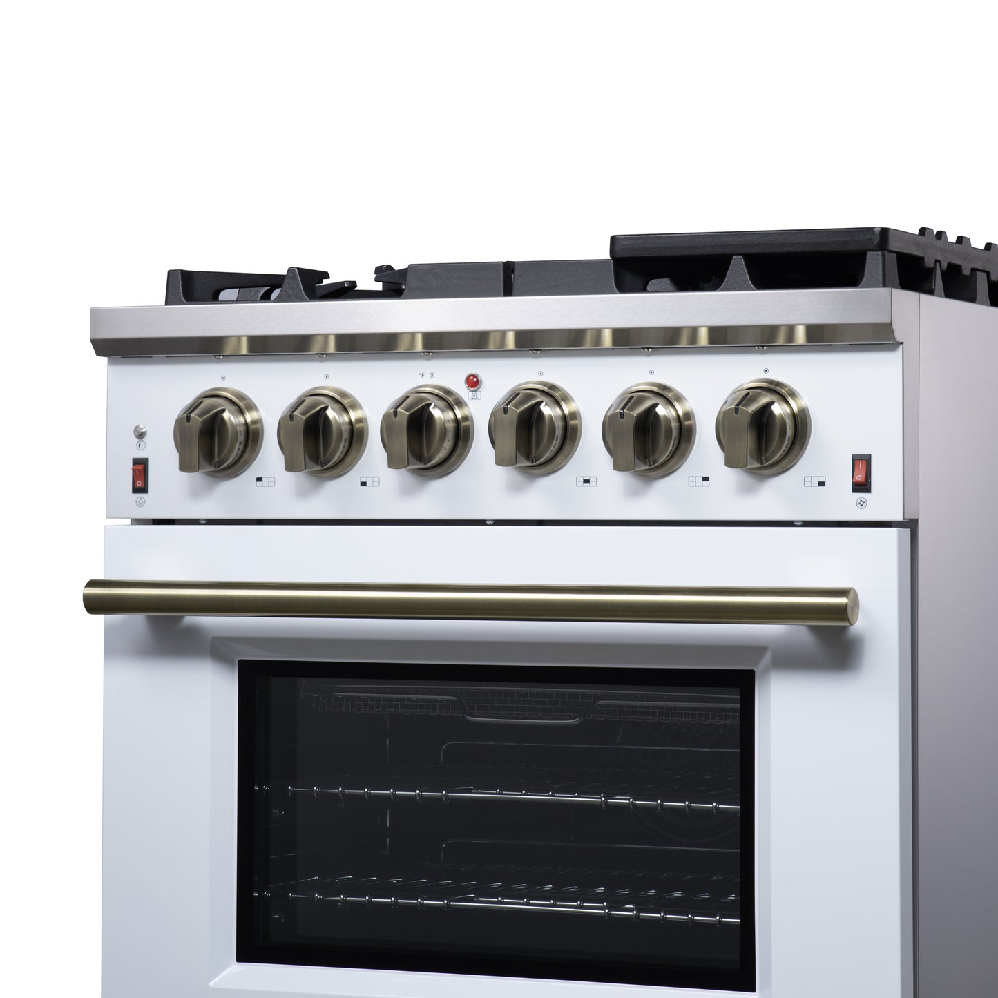 Forno Massimo 30-Inch White Freestanding Gas Range, 5 Burners, True Convection Oven
