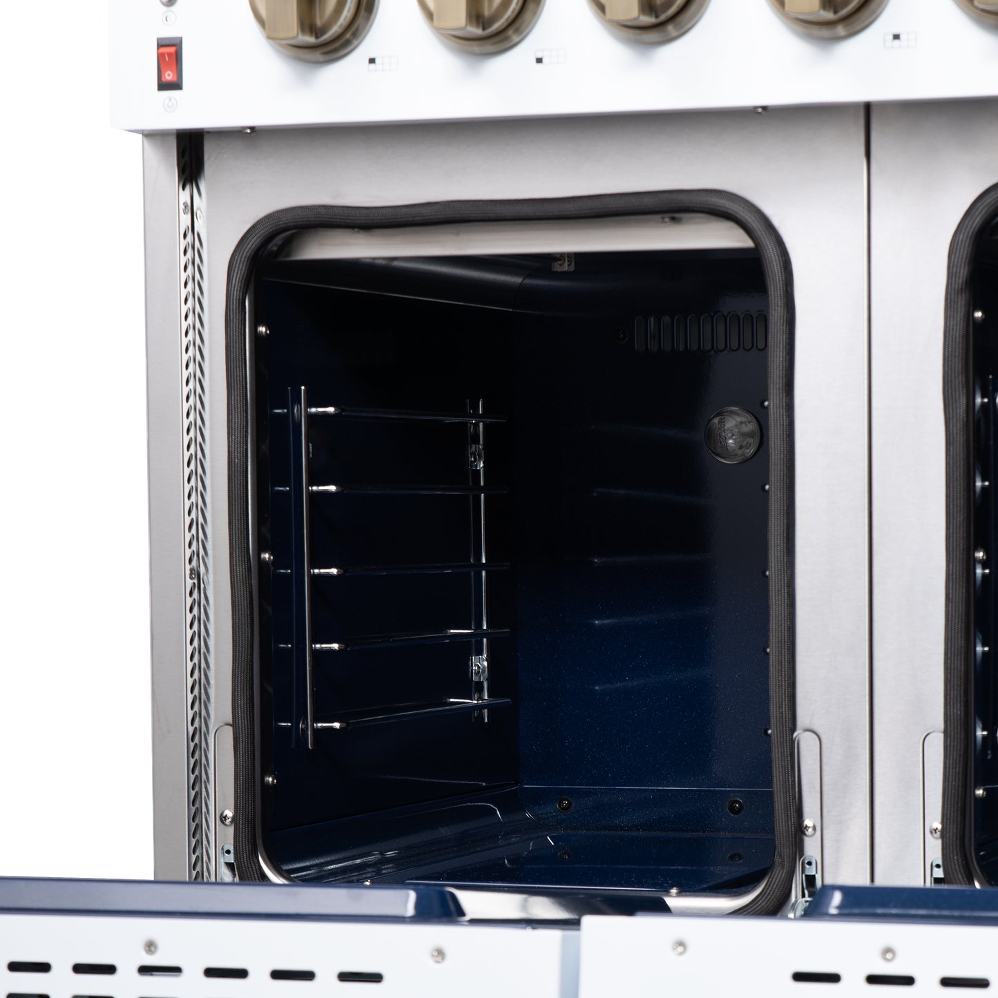 Forno Massimo 48-Inch White Freestanding Gas Range, 8 Burners, True Convection Oven