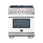 Forno Capriasca 30-Inch Freestanding Gas Range, 4 Burners, True Convection Oven, White Door