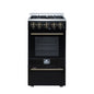Forno Lamazze 20 Inch Freestanding Gas Range in Black, Compact Design
