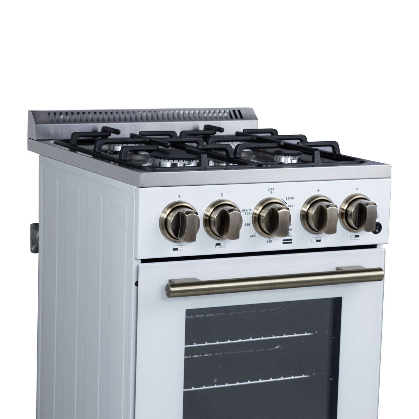 Forno Lamazze 20 Inch Freestanding Gas Range in White, Compact Design