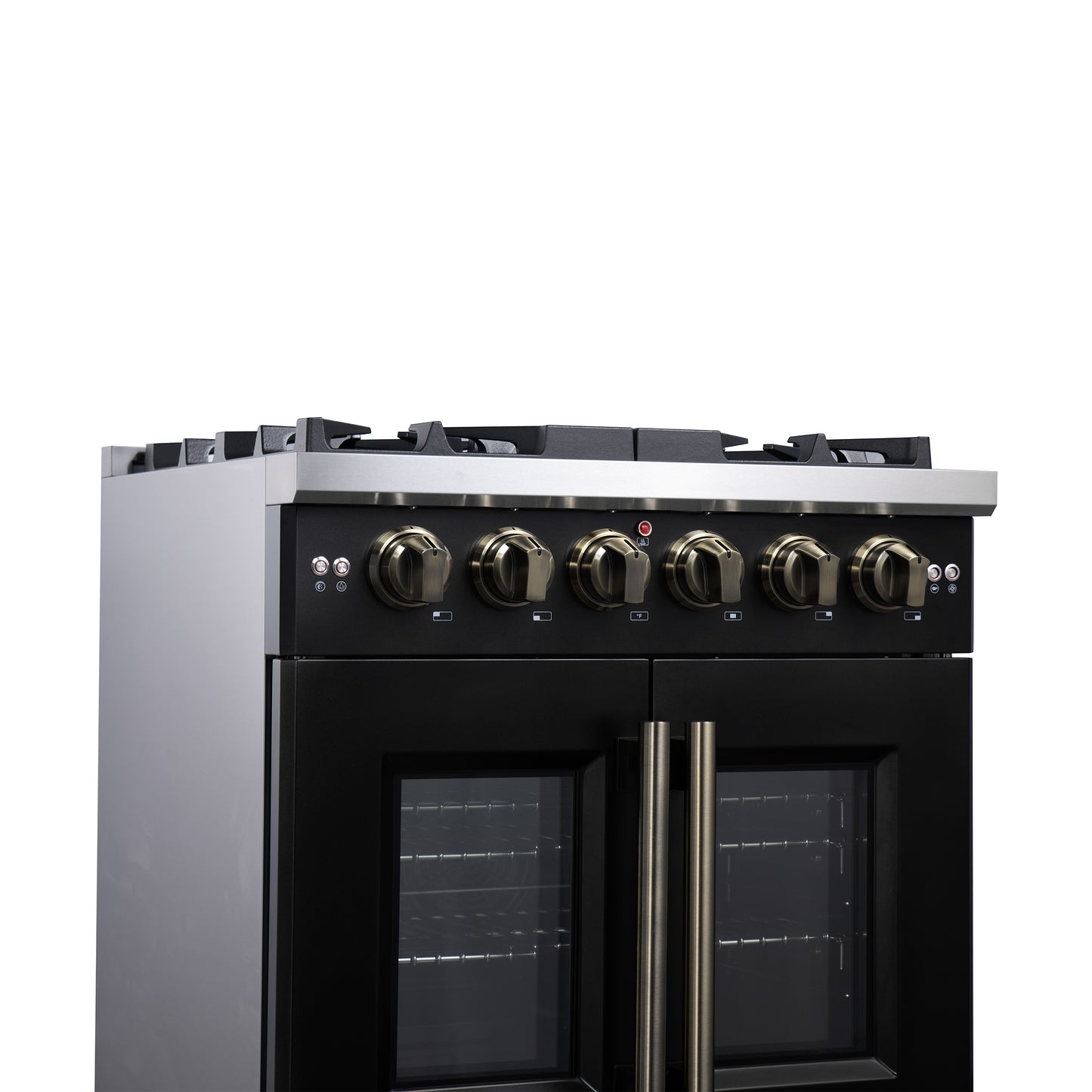 Forno Capriasca 30-Inch Freestanding French Door Gas Range, 4 Burners, Convection Oven, Energy Efficient