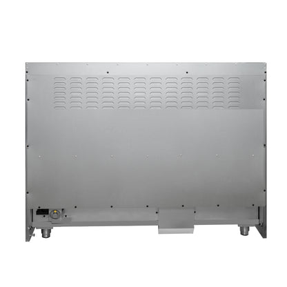 Forno Galiano 48-Inch Freestanding Gas Range, Stainless Steel, 8 Burners, 107,000 BTU, Griddle, Double Ovens, Energy Efficient, Red Doors