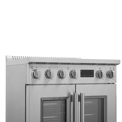 Forno Torino 30 Inch French Door Induction Range with Air Fryer and True Convection Oven
