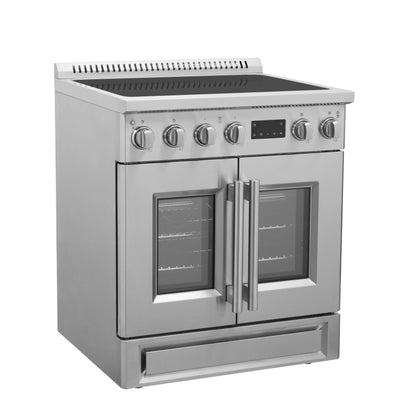 Forno Torino 30 Inch French Door Induction Range with Air Fryer and True Convection Oven