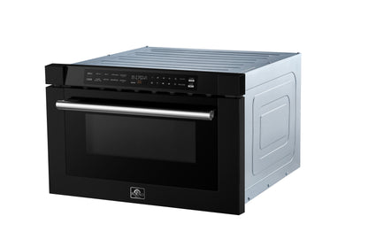 Forno Capoliveri Espresso 24-Inch Microwave Drawer, Black, 1.2 cu.ft, 1500 Watts, Built-In, Touch Control LCD Display, Auto-Touch Open/Close, 11 Power Levels, Sensor Cooking