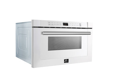 Forno Capoliveri Espresso 24-Inch Microwave Drawer, White, 1.2 cu.ft, 1500 Watts, Built-In, Touch Control LCD Display, Auto-Touch Open/Close, 11 Power Levels, Sensor Cooking