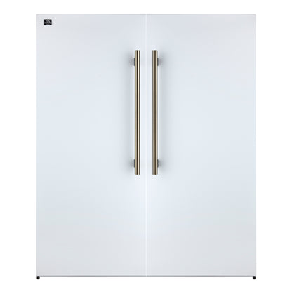 Forno Maderno 2-28-Inch Wide Convertible Refrigerator/Freezer in White, Decorative Trim, 27.2 cu.ft, 84-Inch High, ENERGY STAR Certified