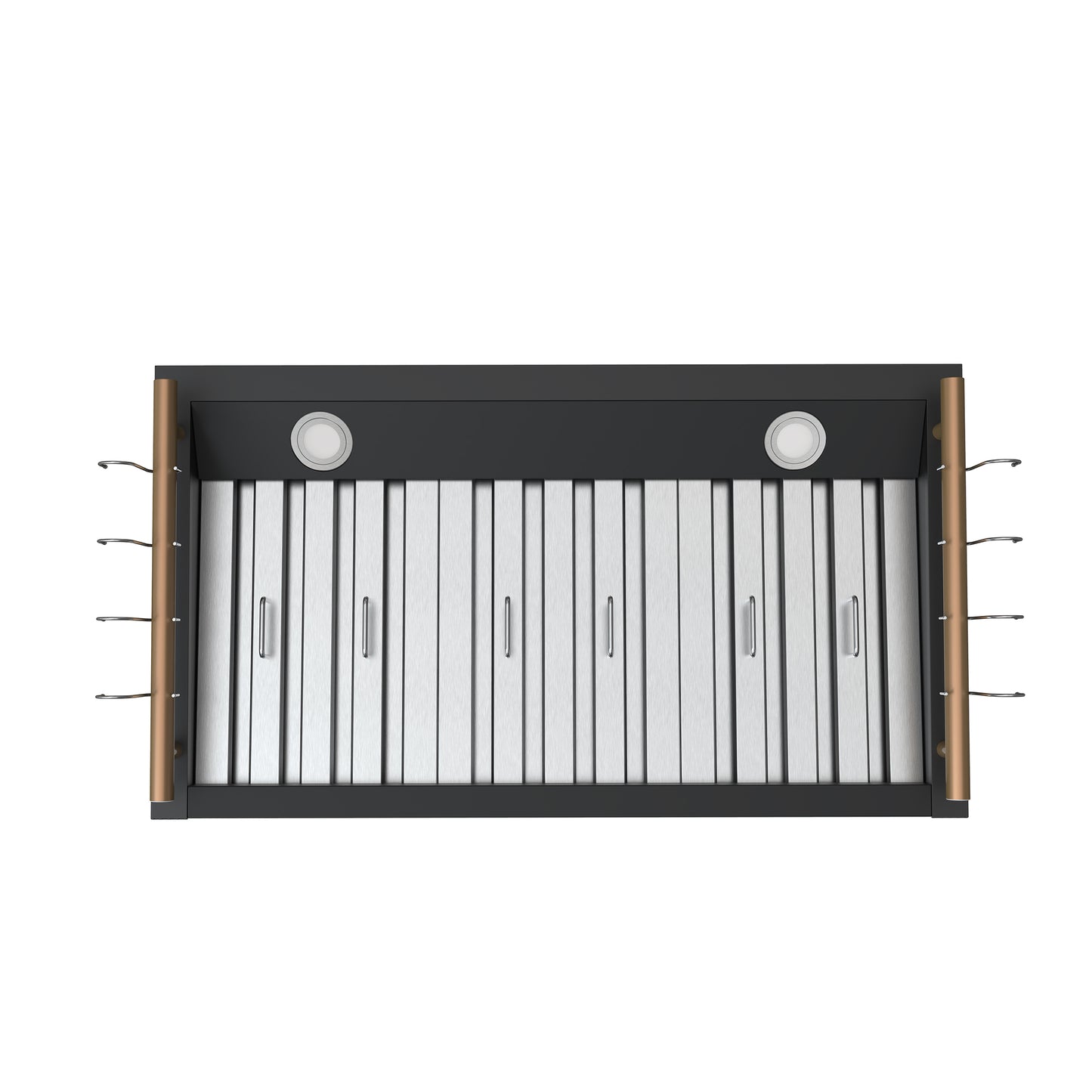 Forno Venezia 36 Inch Wall-Mounted Range Hood in Black with Touch Controls and Baffle Filters