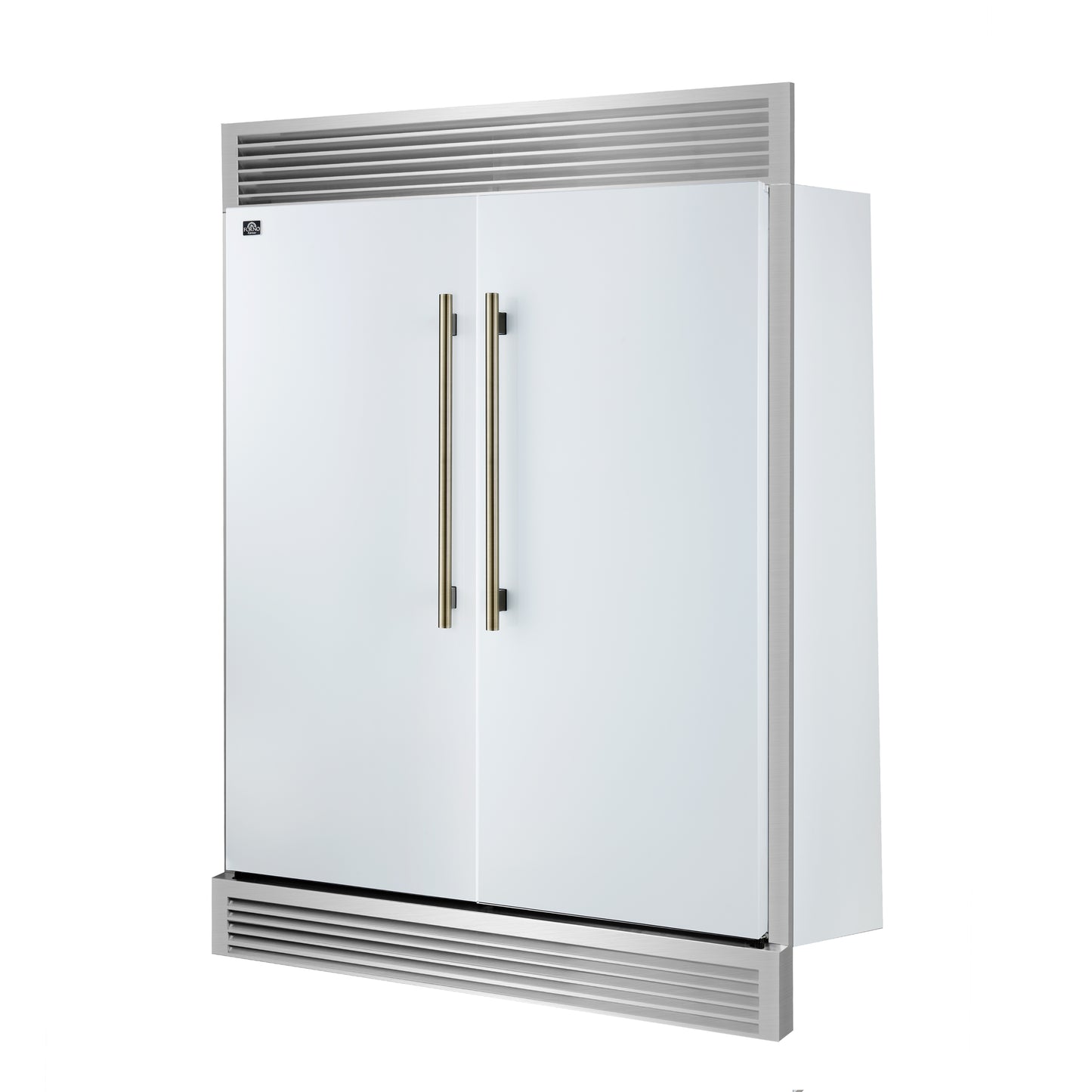 Forno Maderno 2-28-Inch Wide Convertible Refrigerator/Freezer in White, Decorative Trim, 27.2 cu.ft, 84-Inch High, ENERGY STAR Certified