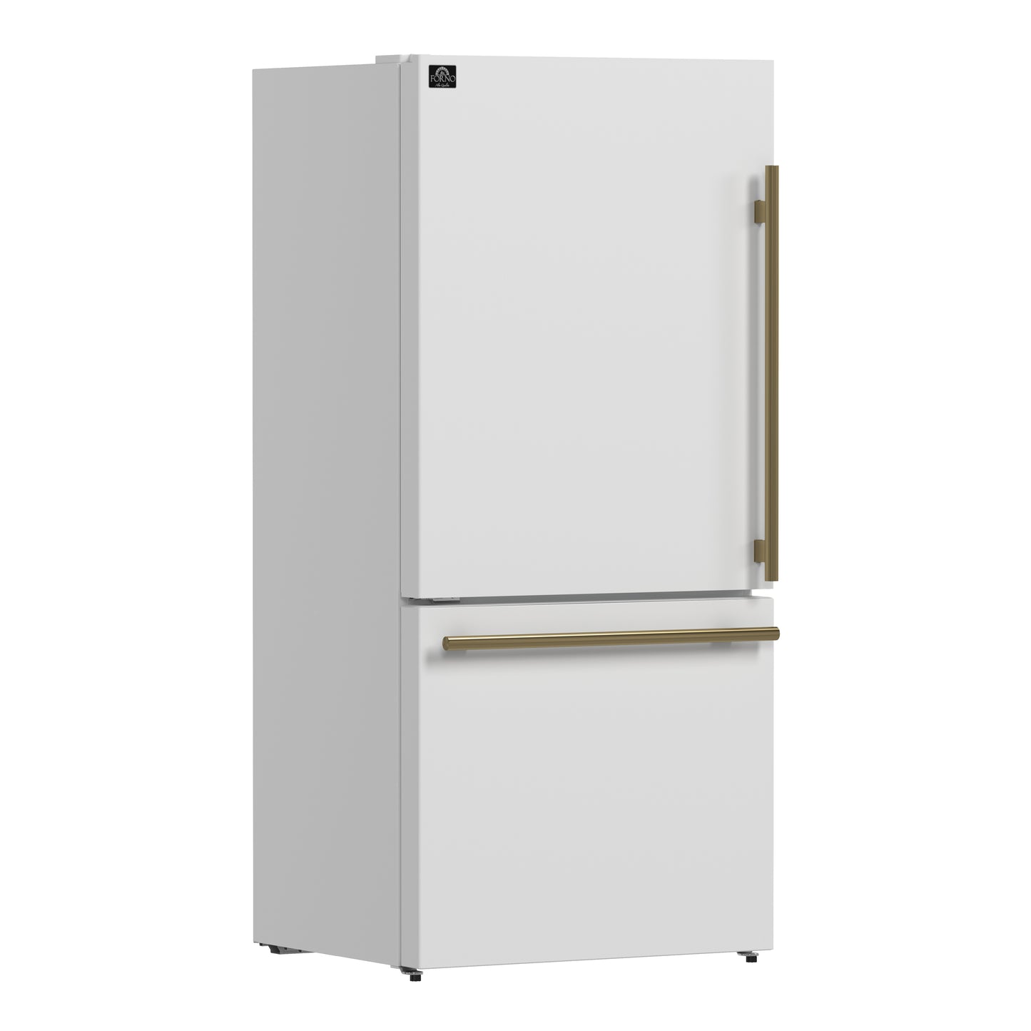 Forno Milano 2-Piece 62-Inch Freestanding Dual Bottom Freezer Refrigerator, White – 34.4 cu.ft, Touch Control, Ice Maker
