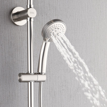 Forno Acqua AcquaSPA Retrofit Shower, Overhead Rainfall Shower, Handheld Shower Head, Body Jets, 6 Way Diverter, Brushed Nickel Finish, 1.8 GPM Flow Rate