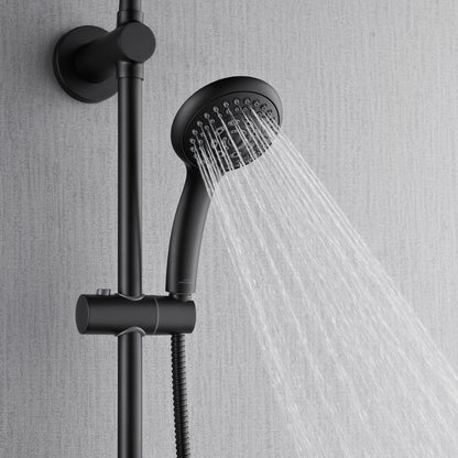 Forno Acqua AcquaSPA Retrofit Shower, Overhead Rainfall, 8 Inch Shower Head, Handheld Shower Head, Body Jets, 6 Way Diverter, Matte Black Finish, 1.8 GPM Flow Rate