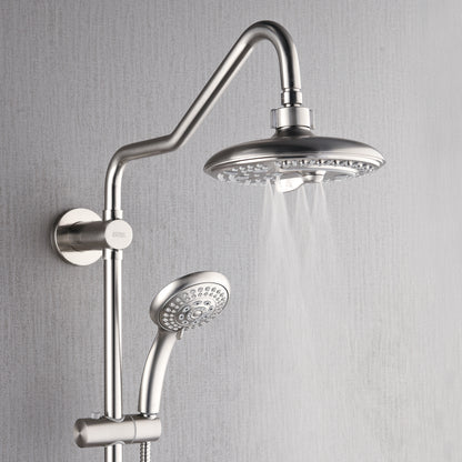 Forno Acqua AcquaSPA Retrofit Shower, Overhead Rainfall, 8 Inch Shower Head, Handheld Shower Head, Body Jets, 6 Way Diverter, Brushed Nickel Finish, 2.5 GPM Flow Rate