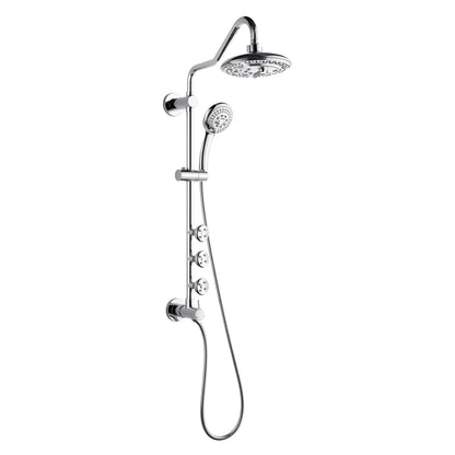 Forno Acqua AcquaSPA Retrofit Shower, Overhead Rainfall, 8 Inch Shower Head, Handheld Shower Head, Body Jets, 6 Way Diverter, Polished Stainless Steel Finish, 2.5 GPM Flow Rate
