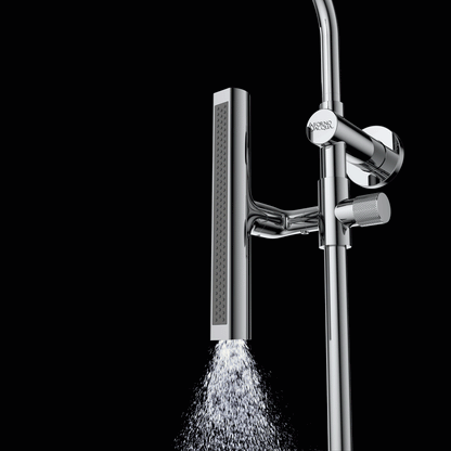 Forno Acqua AcquaFALL Shower, Polished Stainless Steel Finish, Overhead Rainfall Shower, 7 Way Diverter, Handheld Shower Head, Body Jets, 2.5 GPM Flow Rate