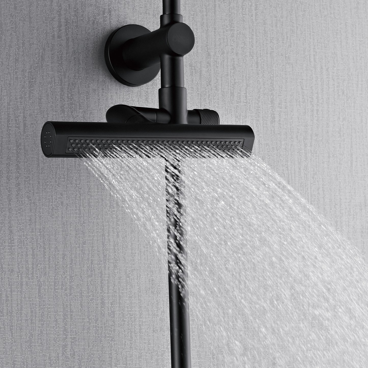 Forno Acqua AcquaFALL Shower, Matte Black Finish, Overhead Rainfall Shower, 7 Way Diverter, Handheld Shower Head, Body Jets, 2.5 GPM Flow Rate