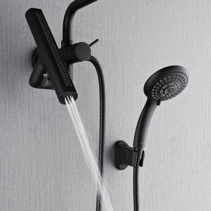 Forno Acqua AcquaFALL Mini 8 Inch Shower Head, Matte Black Finish, Overhead Rainfall Shower, Handheld Shower Head, Body Jets, 1.8 GPM Flow Rate