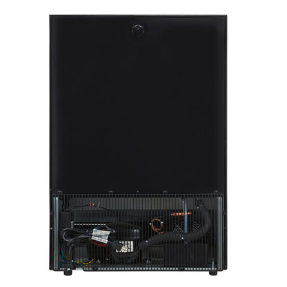 Forno Frescolino 24 Inch Beverage Cooler, Black with Antique Brass Handles, with LED Lighting, Triple Glass Door, 188 Can Capacity, Built-In or Freestanding